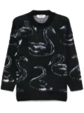 MSGM patterned-jacquard sweater - Black