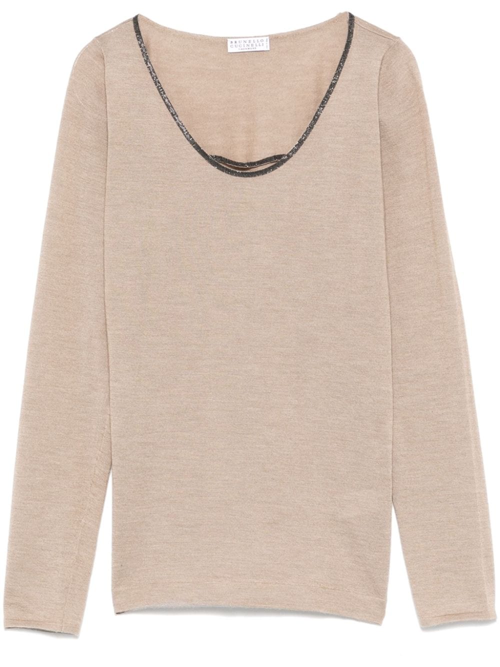 Brunello Cucinelli Top met kralen afwerking Beige