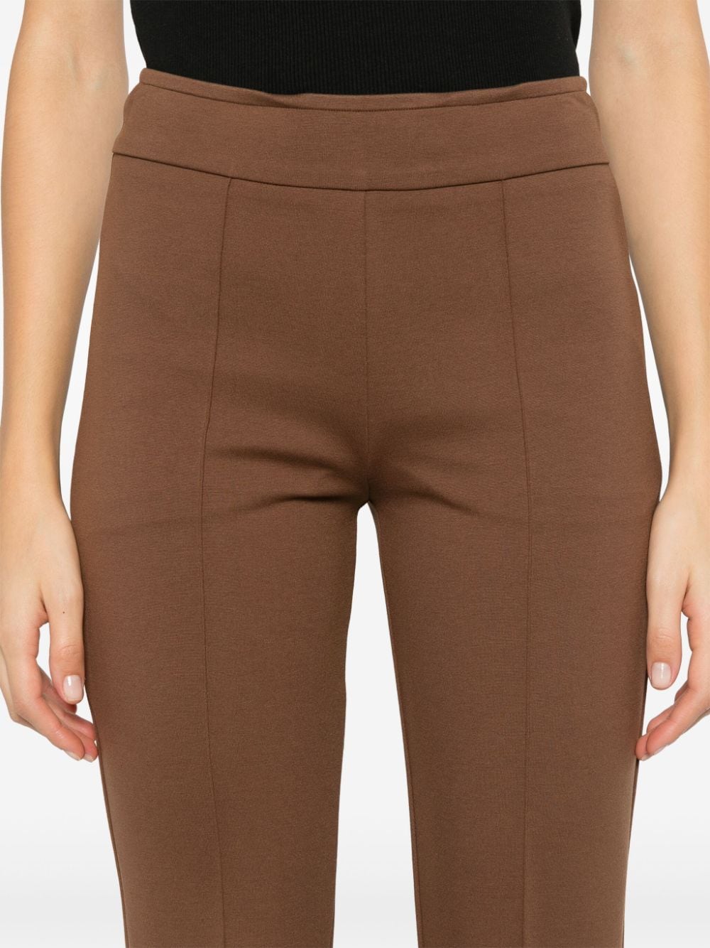 Shop Blanca Vita Flared Trousers In Brown