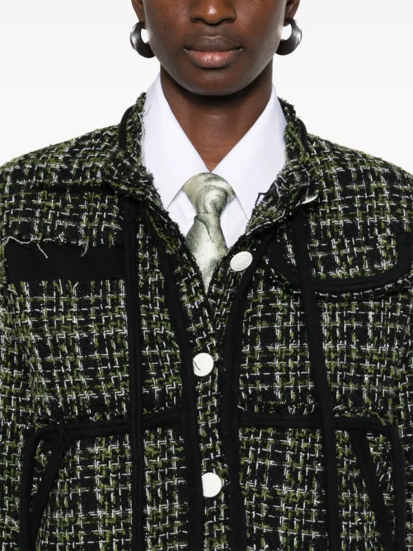 mideal tweed over jacket 完売品 Ottolinger Deconstructed Tweed Jacket | Black | FARFETCH