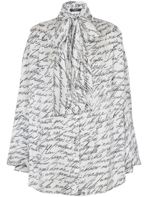 Balmain blouse Love Letter - Blanc - Balmain - Modalova