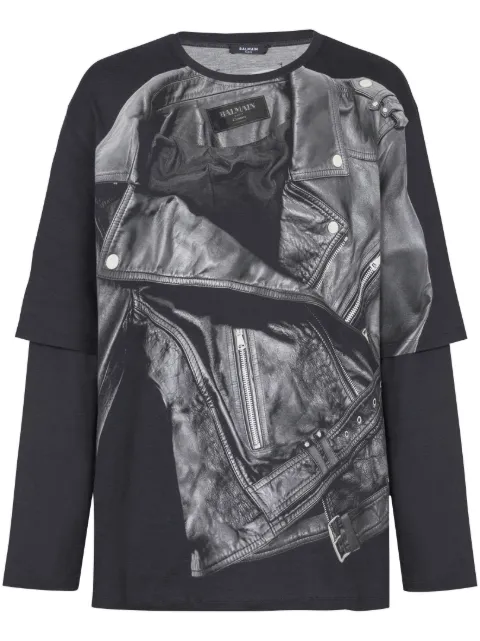Balmain playera con estampado gráfico