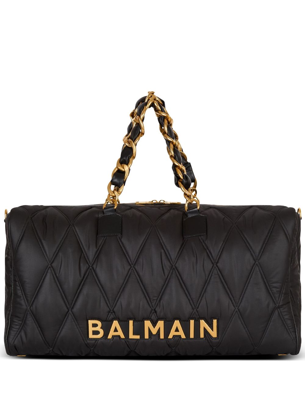 Balmain Voyage bag-grid quilted duffle bag - Black