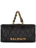 Balmain Voyage bag-grid quilted duffle bag - Black