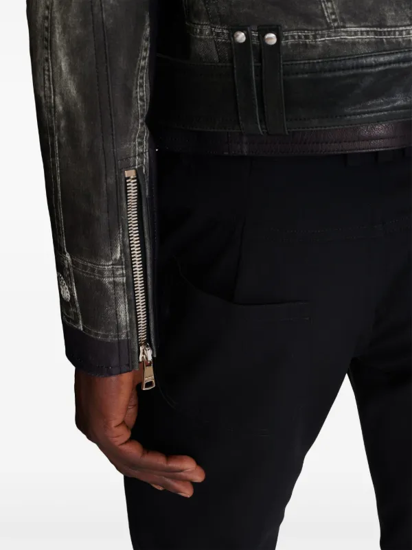 BALMAIN レザージャケット LL 黒 Balmain トロンプルイユ レザージャケット | ブラック | FARFETCH JP