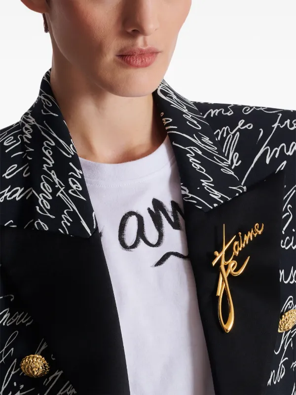 【関税込み】Balmain ゴールド Je t'aime ブラス ブローチ Je t'aime