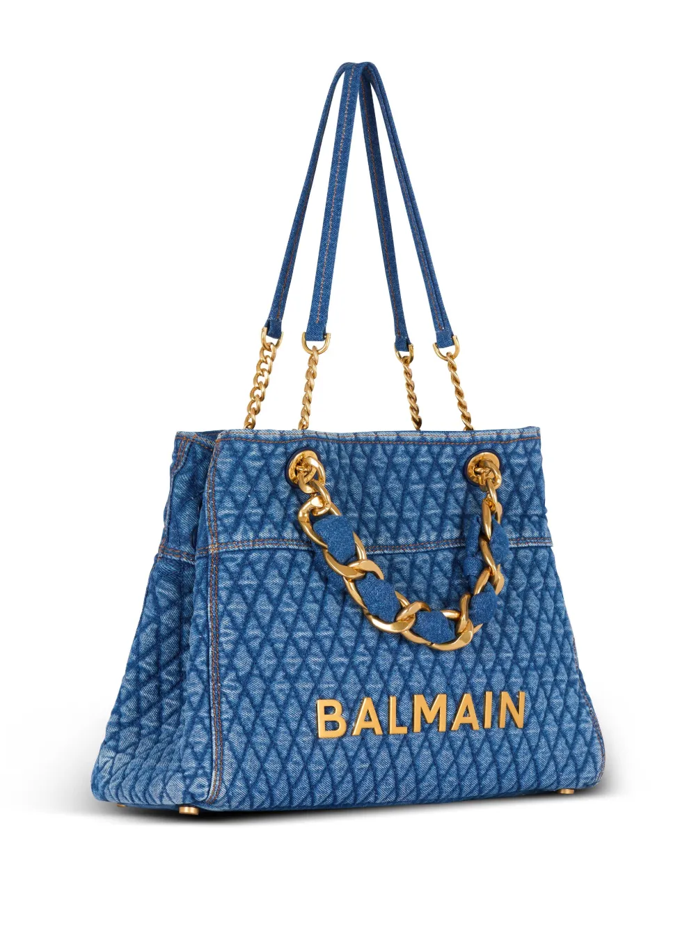 Balmain 1945 Sof denim shopper Blauw
