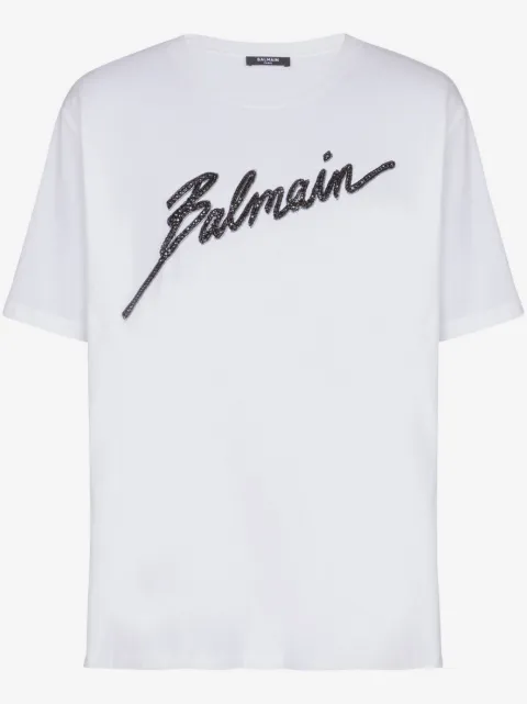 Balmain logo-embroidered T-shirt