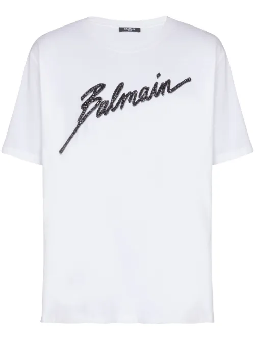 T-shirt à logo brodé - Balmain - Modalova