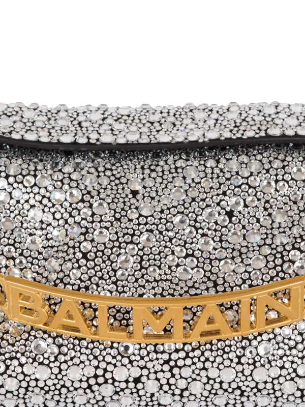 Balmain 1945 rhinestone-embellished Clutch Bag | Black | FARFETCH