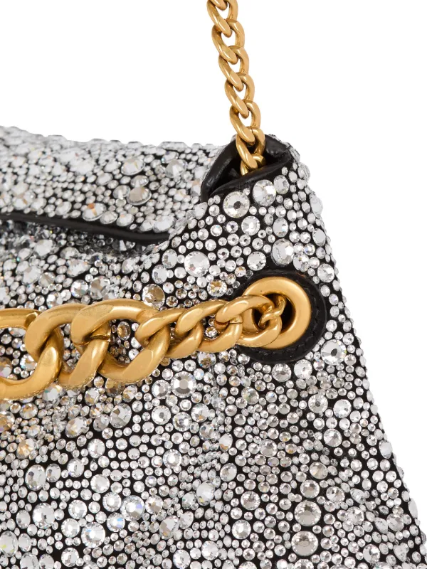Balmain 1945 rhinestone-embellished Clutch Bag | Black | FARFETCH