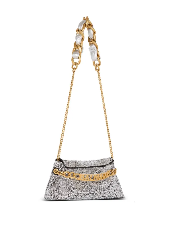 Balmain 1945 rhinestone-embellished Clutch Bag | Black | FARFETCH