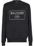 Balmain Couture Label-intarsia jumper - Black