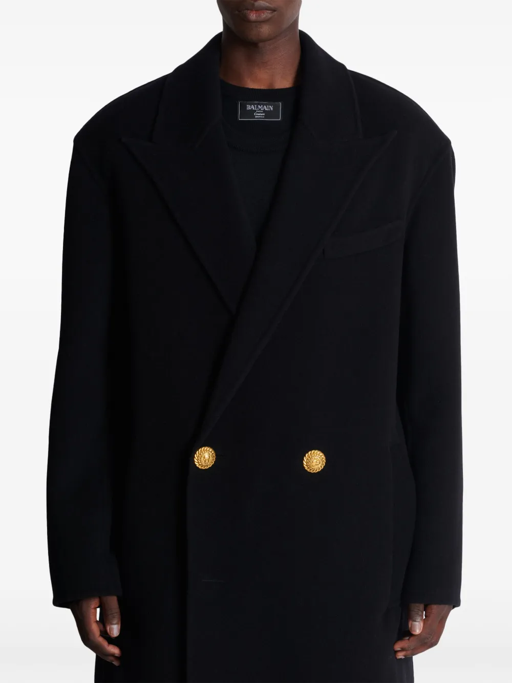 Balmain Jas met dubbele rij knopen Zwart