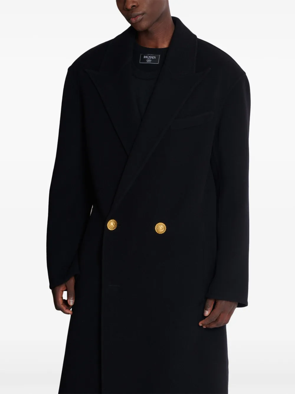 Balmain Jas met dubbele rij knopen Zwart