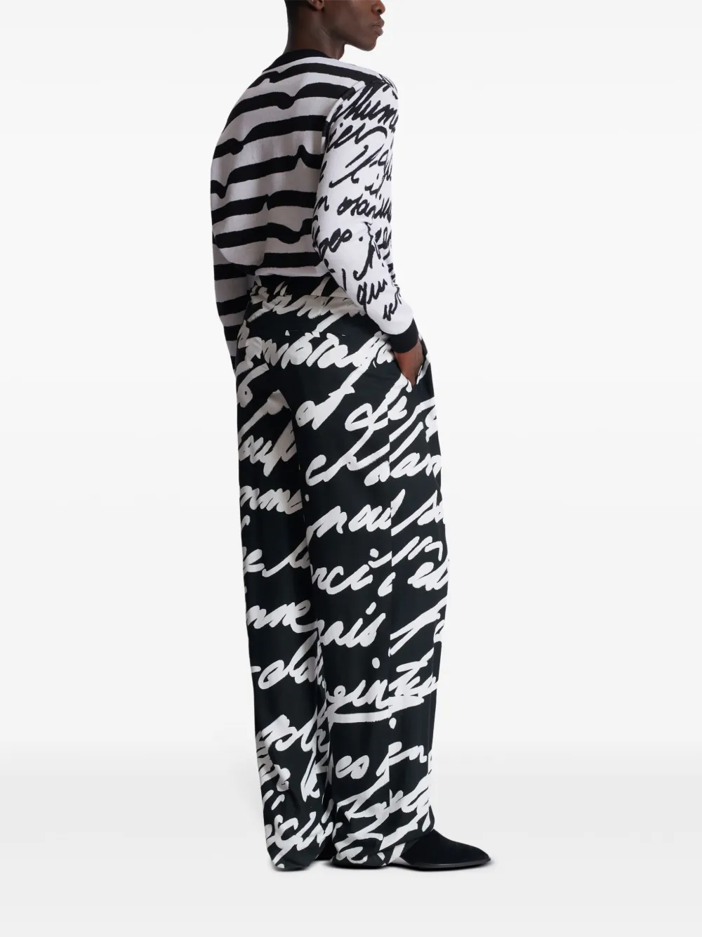 Balmain Love Letter geplooide broek Zwart