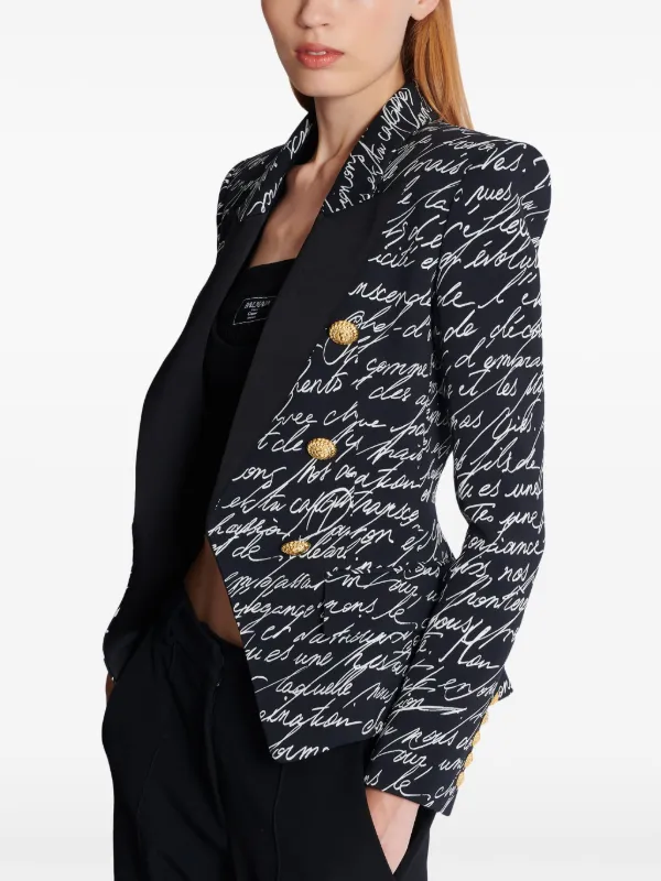 Balmain Love Letter Tailored Jacket | Black | FARFETCH