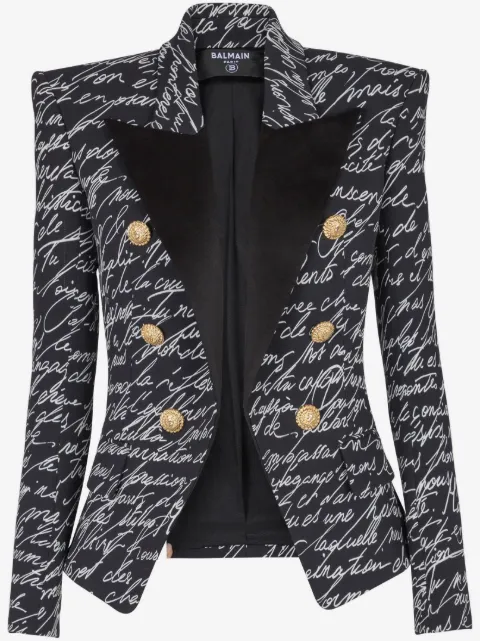 Balmain Klassische Love Letter Jacke