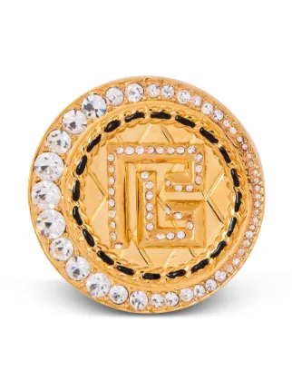 Balmain rhinestone-embellished Brooch | Gold | FARFETCH