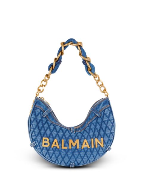 Balmain 1945 Soft Moon denim shoulder bag