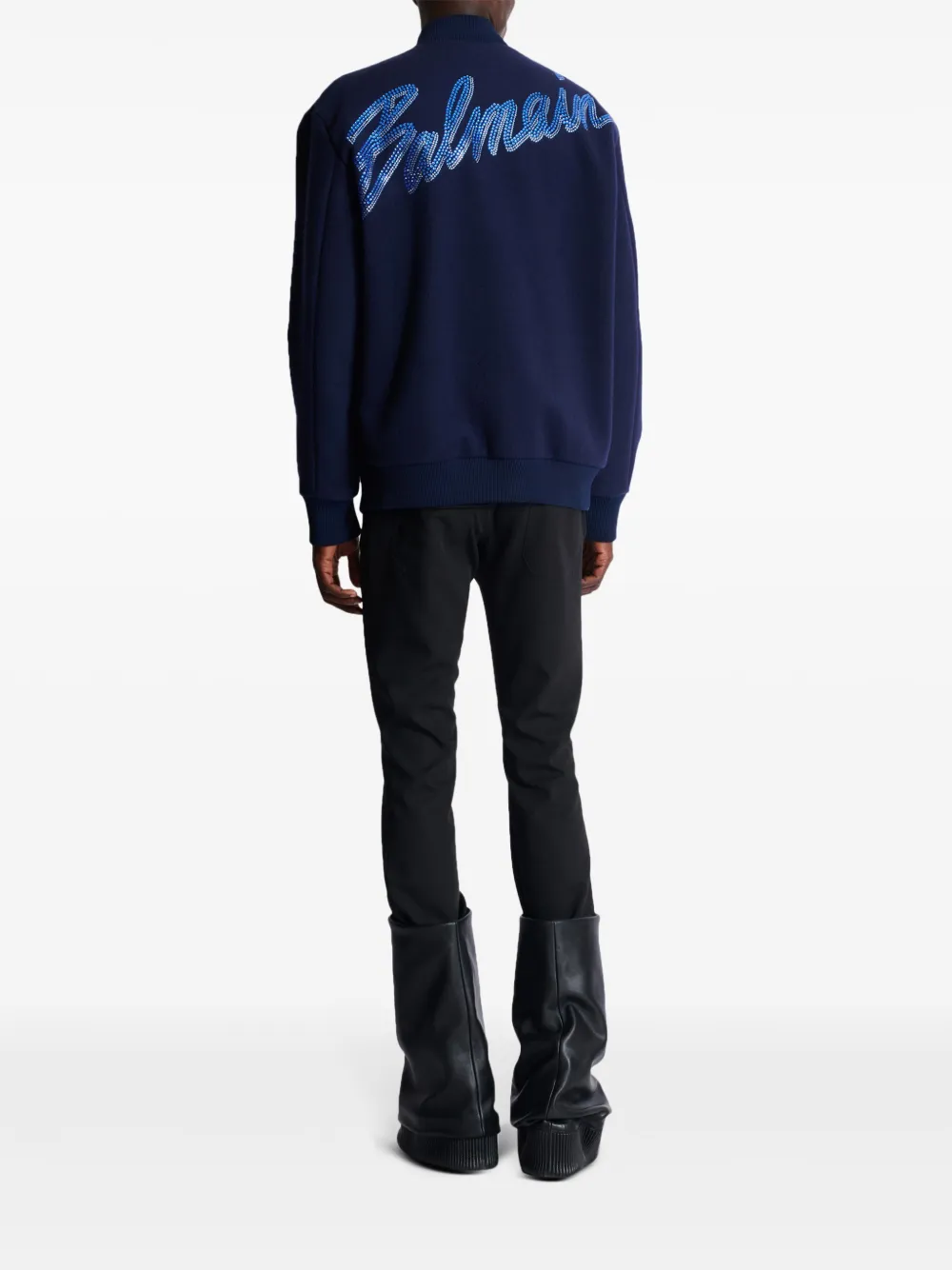 Balmain Trompe L'oeil-print Jacket In Blue