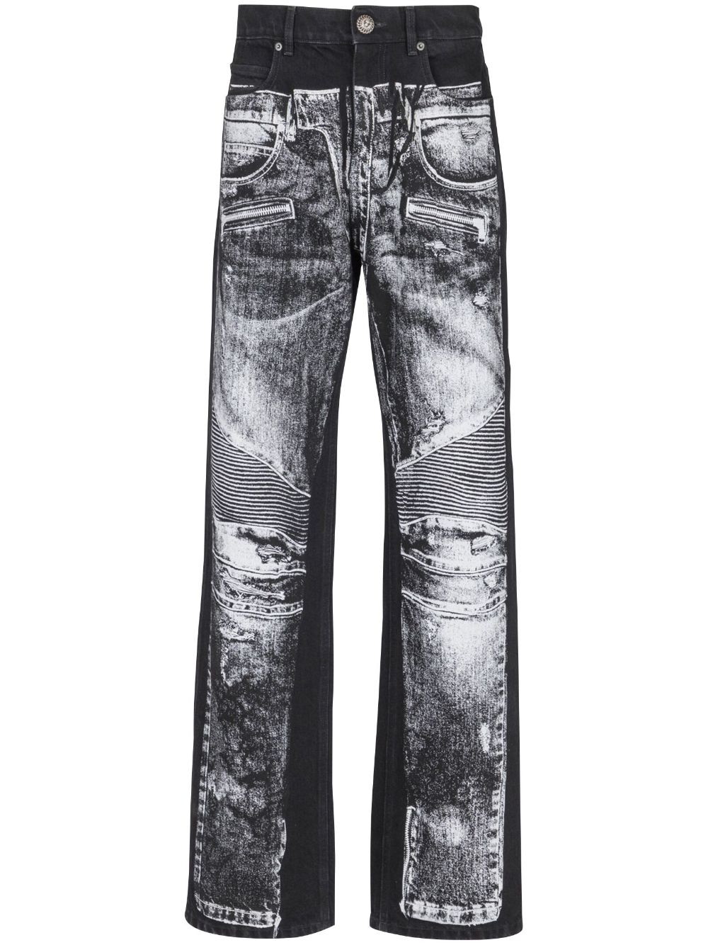 trompe l'oeil-print jeans