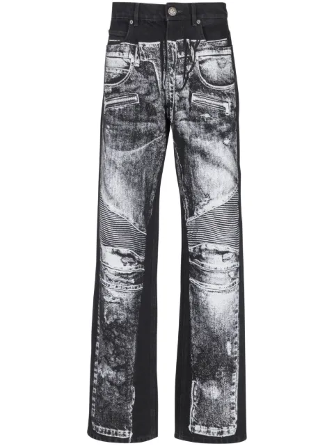 Balmain jeans con estampado trompe l'oeil