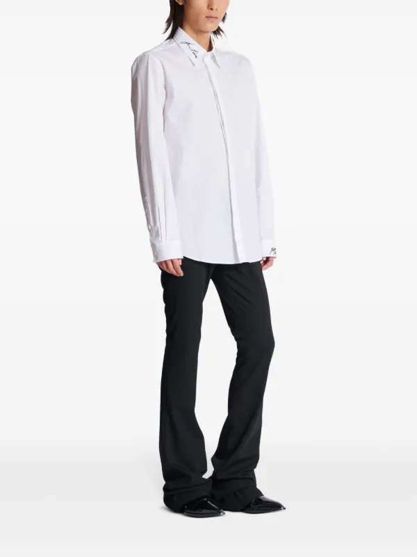 Balmain embroidered-collar Shirt | White | FARFETCH