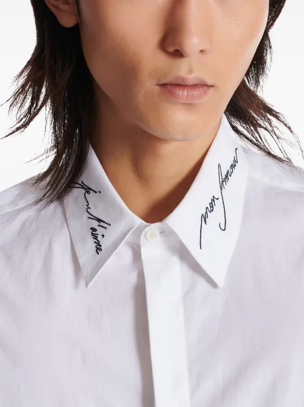 Balmain embroidered-collar Shirt | White | FARFETCH