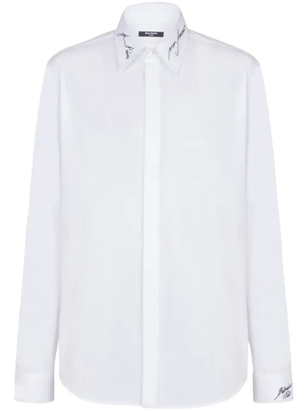 Balmain embroidered-collar Shirt White FARFETCH JO