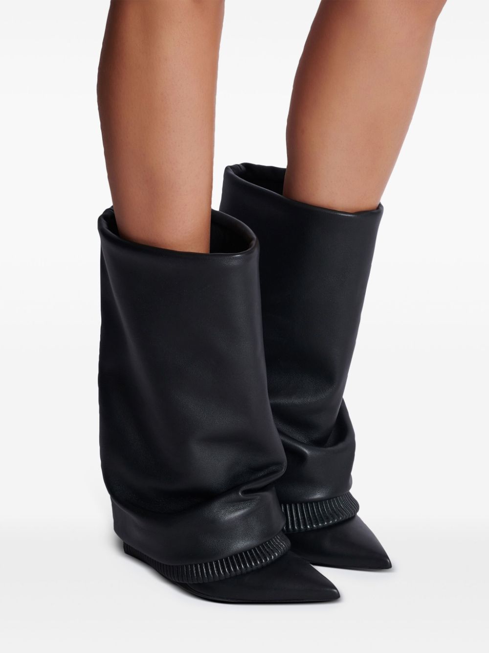 Balmain draped boots Black