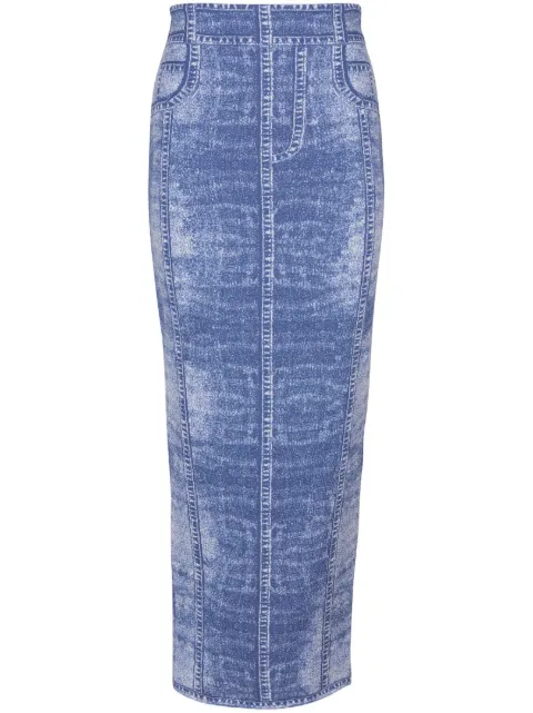 Balmain denim midi skirt