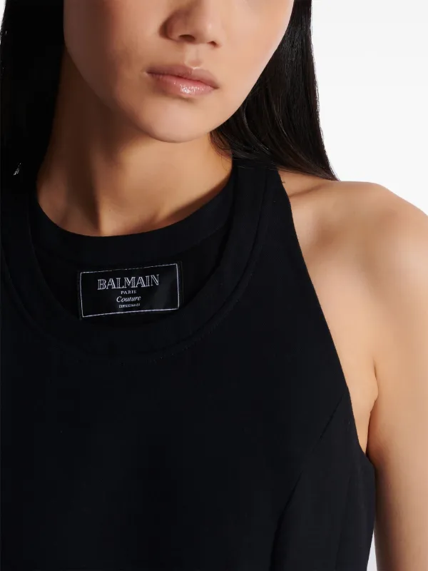 BALMAIN シルク ブラック ミニワンピース 長袖 BALMAIN シルク ブラック ミニワンピース 長袖