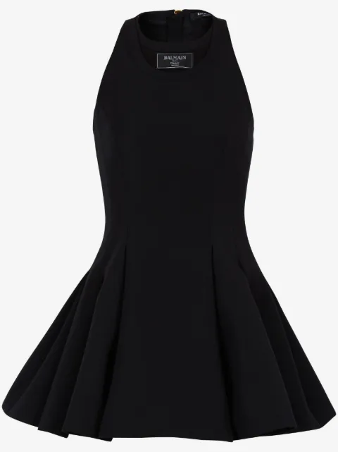 Balmain logo-patch mini dress