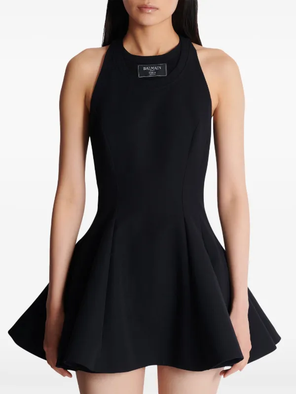 Balmain logo-patch Mini Dress | Black | FARFETCH