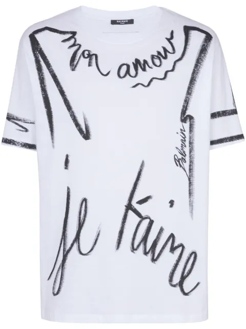 Balmain playera con eslogan estampado