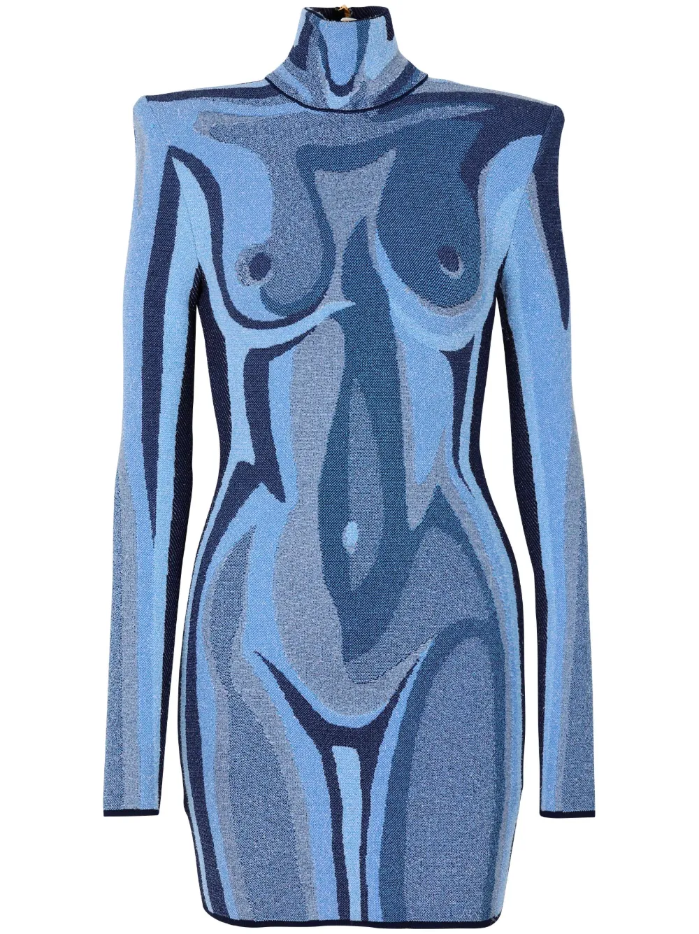 Balmain robe en maille à coupe courte | bleu | Image 1