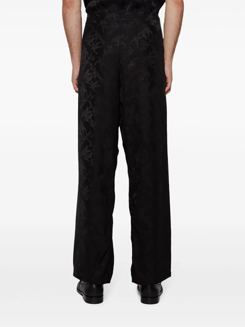 BODE Broek met jacquard-patroon Zwart