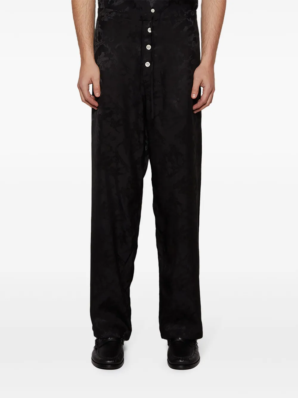 BODE Broek met jacquard-patroon Zwart