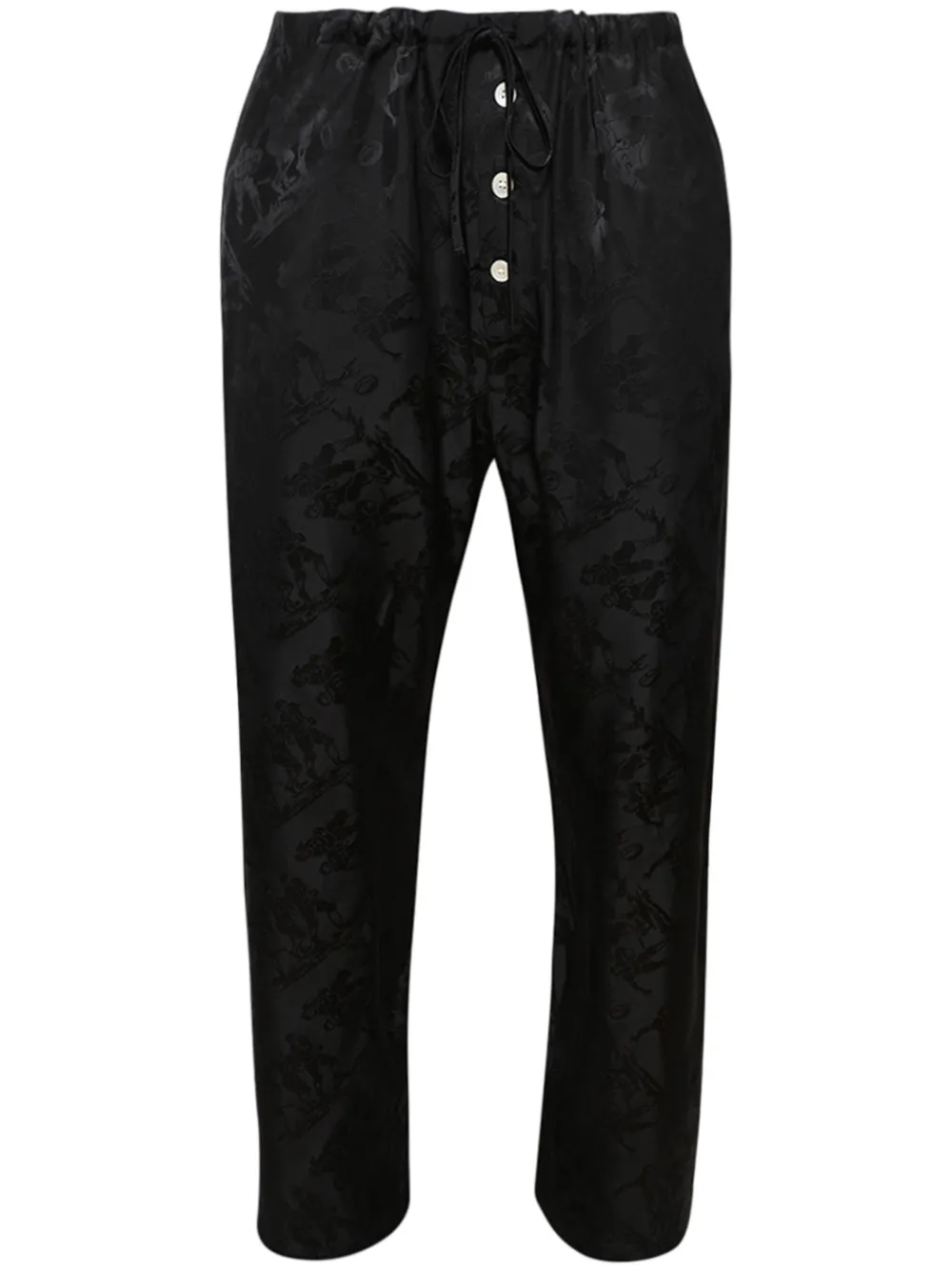 BODE patterned-jacquard trousers | Black | Image 1