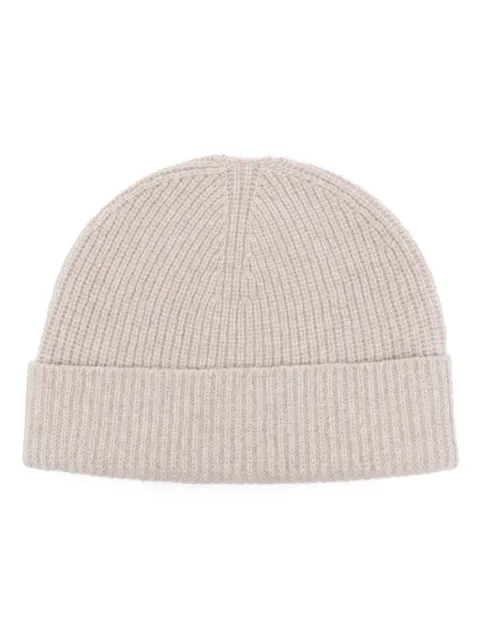 Sunspel gorro de cachemira tejido de canalé