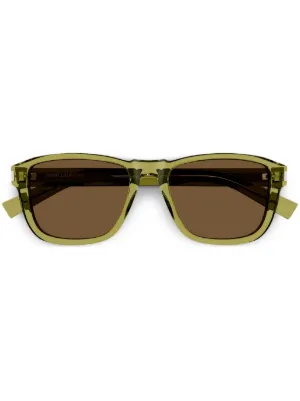 Gucci Eyewear リムレス スクエアサングラス | ブラウン | FARFETCH JP