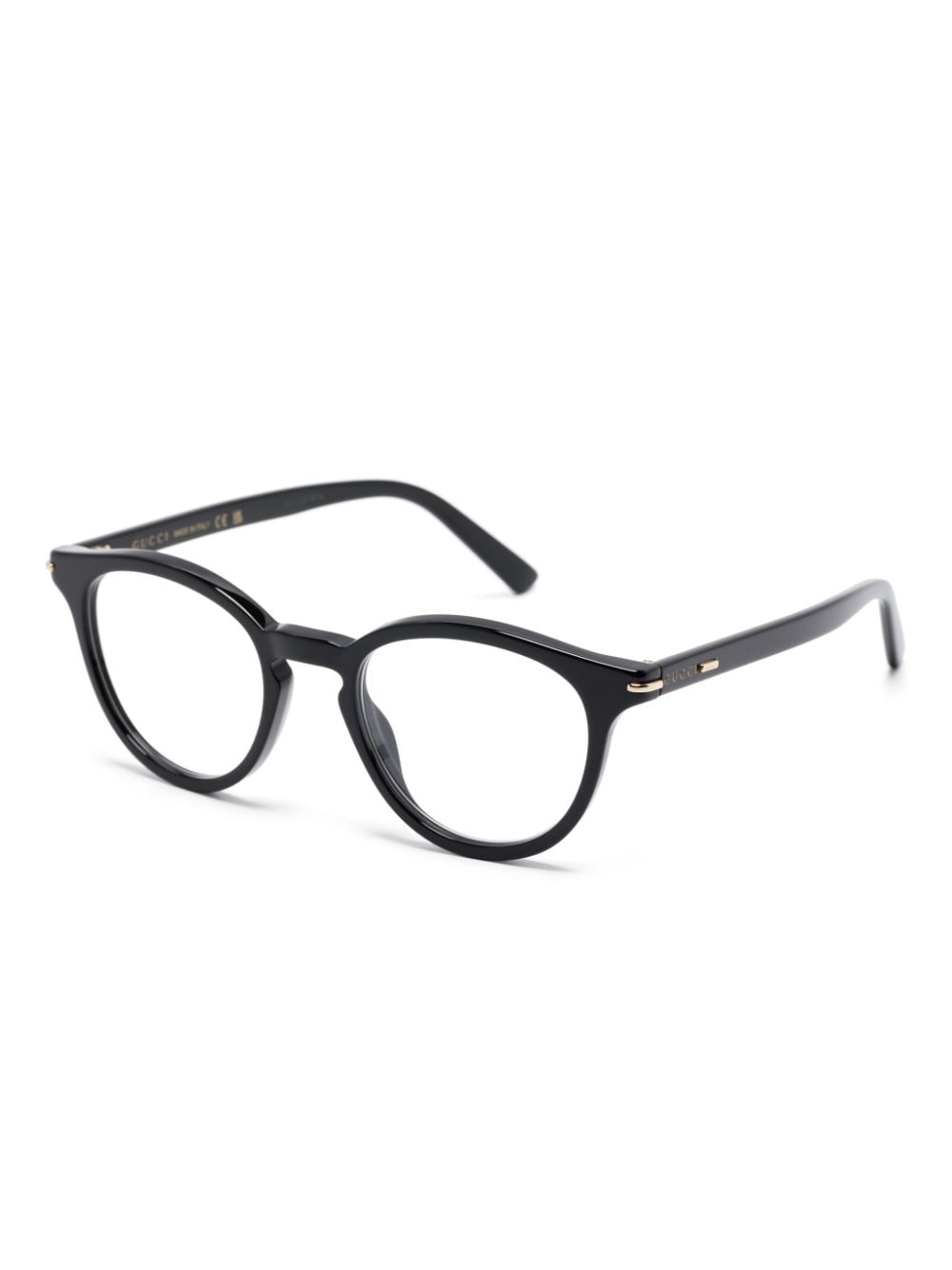 Shop Gucci Round-frame Glasses In Schwarz