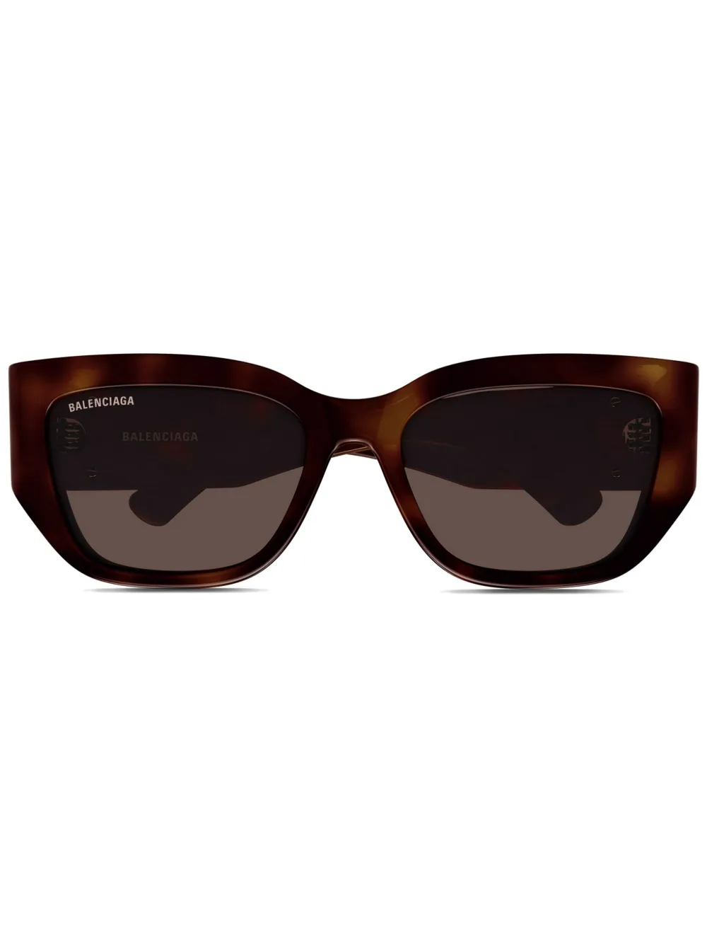 Balenciaga Eyewear Zonnebril met logoplakkaat Bruin