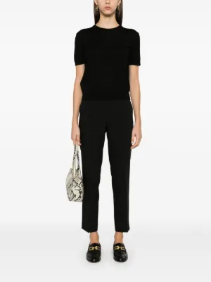 パンツ Blanca Vita Tailored Black Trousers With Elegant Silhouette Blanca Vita Tailored Black Trousers With Elegant Silhouette