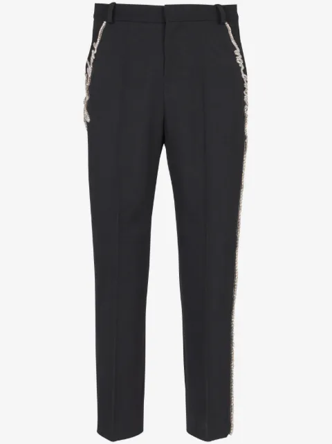 Balmain rhinestone-embellished straight-leg trousers