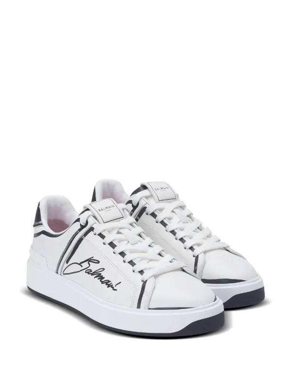 【関税&送料込】Balmain B-Court Sneaker Balmain B-Court Sneakers | White | FARFETCH