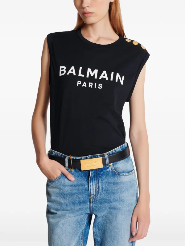 Balmain ロゴプレート レザーベルト | ブラック | FARFETCH JP
