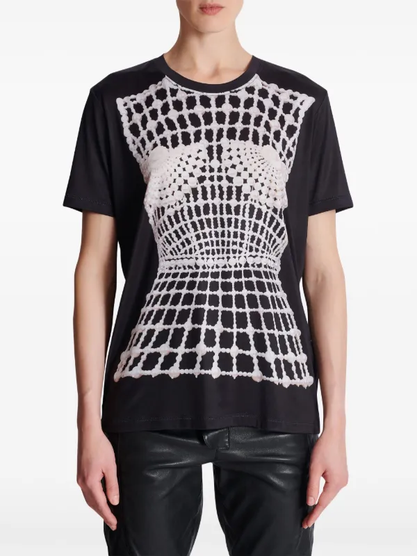 Tシャツ・カットソー BALMAIN Trompe l'oeil t-shirt Amazon.com: Balmain, Trompe L'oeil Jersey Crewneck T-Shirt