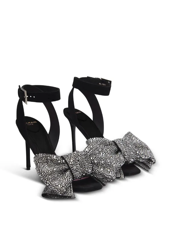 Balmain 95mm Ruby rhinestone-embellished Sandals | Black